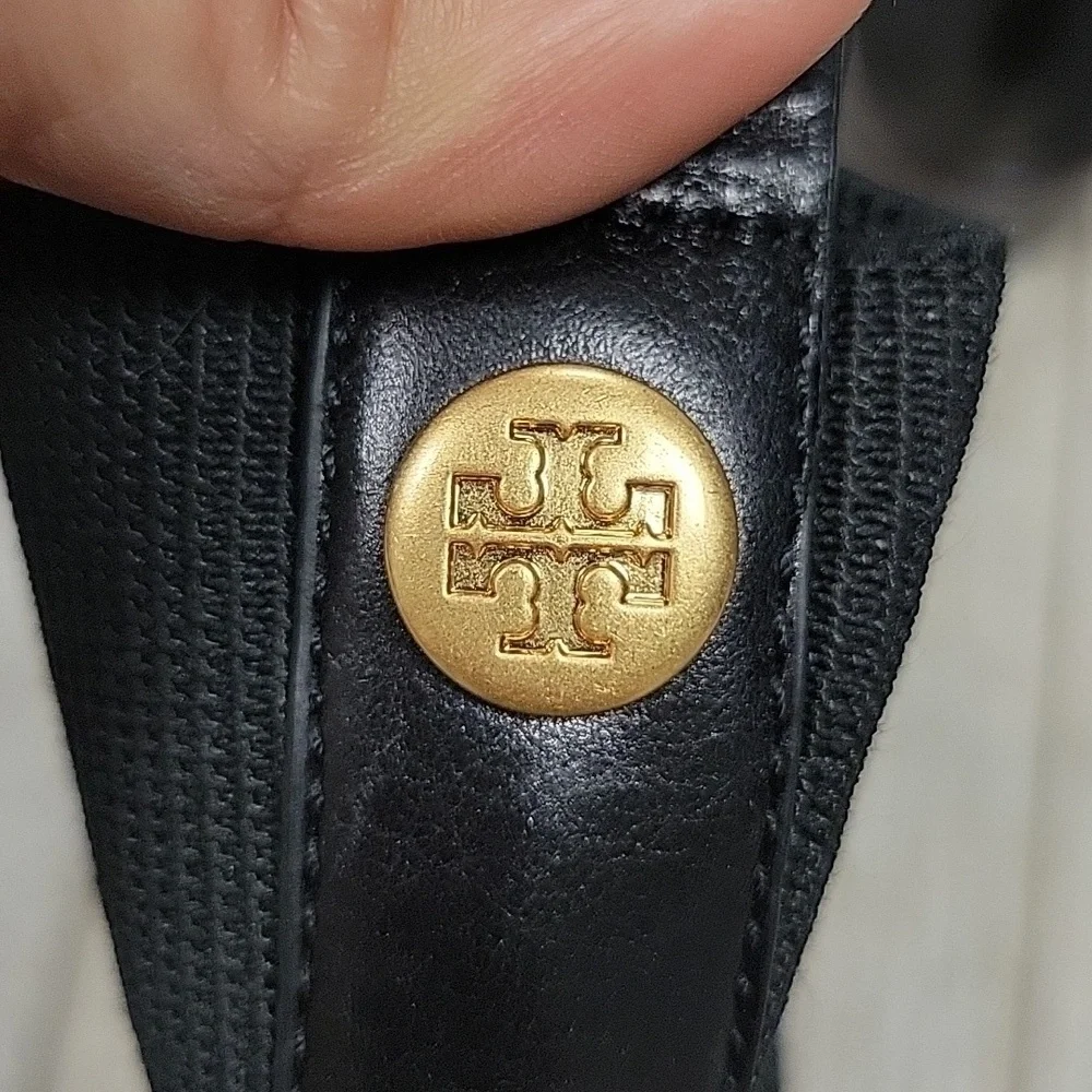 Tory Burch Size 5 1/2 Black Leather Bootie